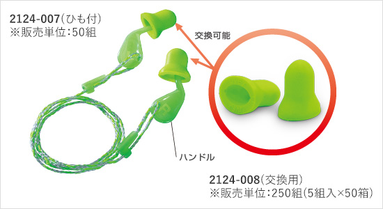 2124-001（ひも付き）、2124-002（交換用）